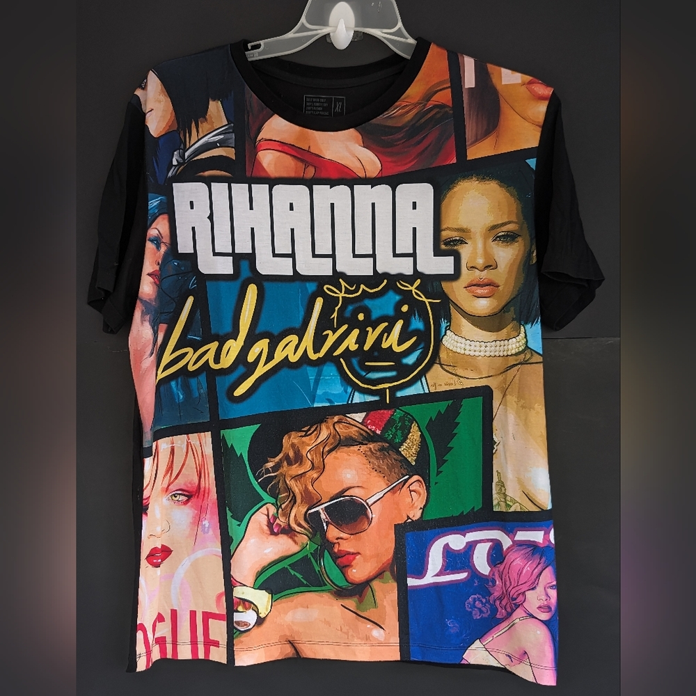 Rare Rihanna XL Shirt Bad Gal RiRi Made In USA Grand Theft Auto Graphic Rap Tee